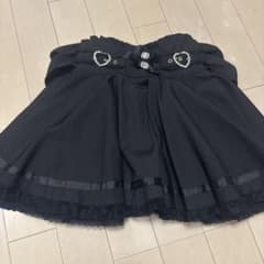 LIZLISA ハートバックル ボリュームフレアスカート ブラックのサムネイル