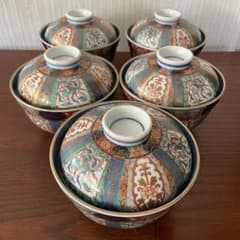 有田焼 幸楽窯 錦色絵山水 蓋丼 5客 まとめ売り 古伊万里 金縁 - メルカリ
