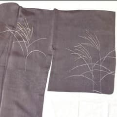 夏付け下げ 薄紫 紗紬 涼しげ 観劇 歌舞伎 単衣着物 夏着物 ススキ