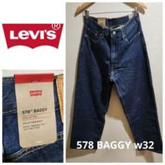 新品□Levi's/リーバイス 578(TM) ダークブル バギー w32 - メルカリ