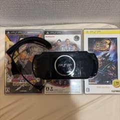 [美品]PSP-3000 本体 ピアノブラック ソフト3本セットのサムネイル