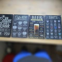 コーヒー・ビール・ショットメニュー4枚組のサムネイル