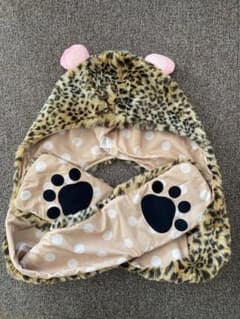 유니버설 핑크 팬더 팬 캡 머플러 장갑 표범 무늬 병