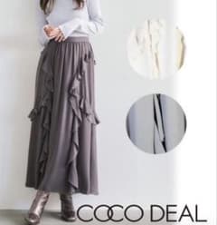 「タグ付き」COCO DEAL フリルロングスカート グレーのサムネイル