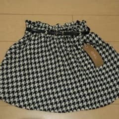 新品！ベルト付き千鳥柄スカートのサムネイル