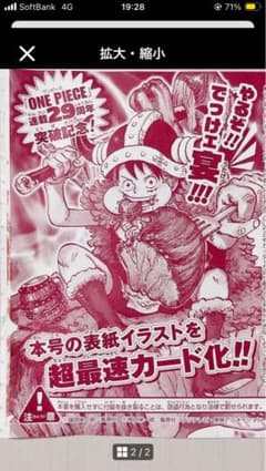 ONE PIECE 連載29周年記念 付録カードのサムネイル