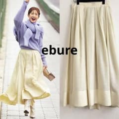 秋冬コーデ◇ebureたまご色の大人気フレアスカート ウール エブール 38