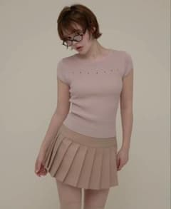 andmary Mary logo silk tops pinkのサムネイル