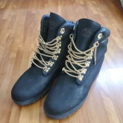 超希少！Timberland ブラックブーツ ゴールドレースのサムネイル