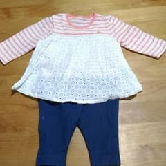 【専用】【美品】赤ちゃん本舗　レースが可愛いロンパースのサムネイル