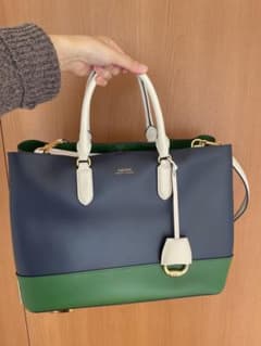 LAUREN ネイビー/グリーン トートバッグのサムネイル