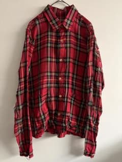 初期アーカイブ mastermind JAPAN ダメージ加工チェックシャツ