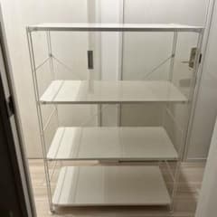 無印良品 スチールユニットシェルフ スチール棚セット ワイド 中　ライトグレーのサムネイル