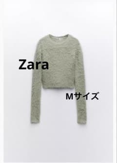【ZARA】エコファー素材セーター（グレーグリーン）のサムネイル