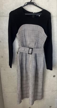 最終値下げ‼︎ジャスグリッティ⭐︎美品⭐︎グレンチェックリブドッキングワンピースのサムネイル