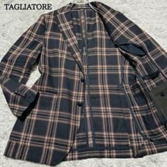 極美品 タリアトーレ リネン混 テーラードジャケット イタリア製 黒 44