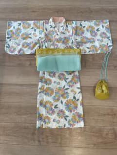キッズ 浴衣 セパレート 花柄 巾着付き　120cmのサムネイル