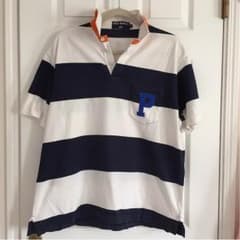 Akins様専用☆メンズPOLOボーダーポロシャツLのサムネイル