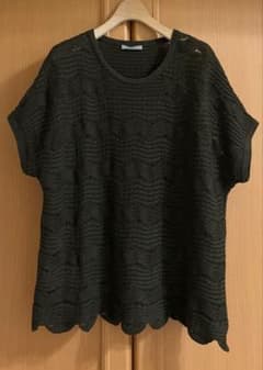 theory luxe セオリーリュクス リネン混透かし編みサマーニット 38