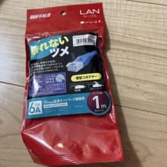 BUFFALO LANケーブル Cat6A 1m BSLS6ANU10BKのサムネイル