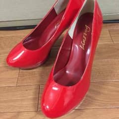 レッドエナメルハイヒールパンプス＊24cmのサムネイル