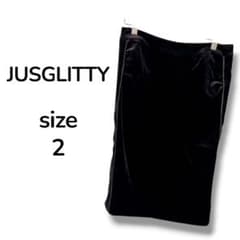 JUSGLITTY 재스글리티 벨루어 타이트 스커트 브라운 일본제