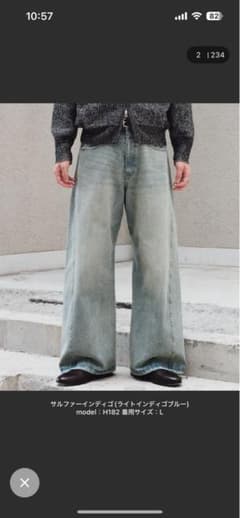 wym CURVED FLARE BAGGY DENIM ライトインディゴのサムネイル