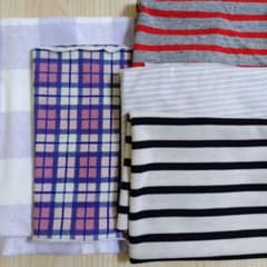 ニット生地 はぎれ まとめ売り チェック ボーダーのサムネイル