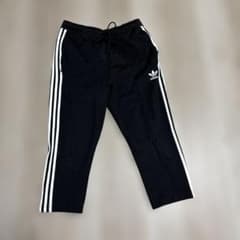adidas 3本ライン 黒ジャージ七部丈パンツのサムネイル