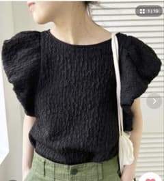Spick & Span オーガンジージャガードプルオーバー　ブラックのサムネイル