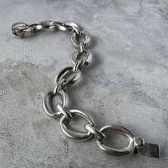 ヴィンテージ ヘビーオーバルリンクブレスレット シルバー925 メキシコ