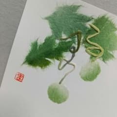 ちぎり絵セット6　風船かずら/瓢箪/葡萄　　ハンドメイド作家　匿名送料無料のサムネイル