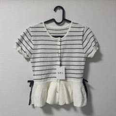【美品】GRL 半袖カットソー ボーダー ペプラムのサムネイル