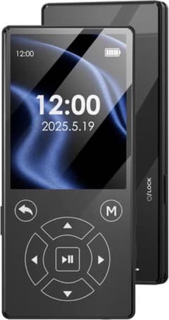 MP3 player with 64GB SD card support, 2.4-inch screen, built-in speaker, lightweight