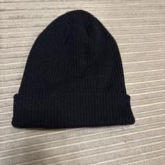シンプル ニット帽 ビーニー ブラックのサムネイル