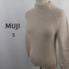 MUJI/無印良品　ヤク混ウール　リブハイネックセーター　S　ベージュ