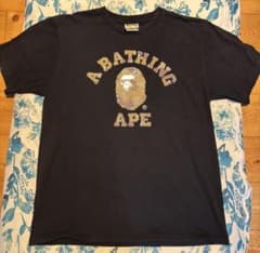 A BATHING APE カモフラロゴ Tシャツ ブラック Mのサムネイル