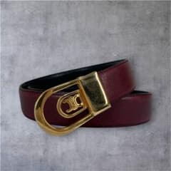 CELINE セリーヌ ベルト 本革 ワインレッド マカダム ロゴ Y2K CELINE セリーヌ ベルト 本革 ワインレッド マカダム ロゴ Y2K - メルカリ