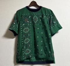 sacai サカイ 17ss ショルダージップ ペイズリー柄 バンダナ tシャツ