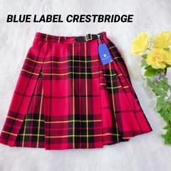 新品】 ブルーレーベルクレストブリッジ 定番チェック ミニプリーツ