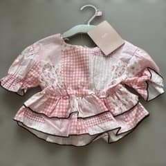 l*y様 最終値下げしまむら×KARI パッチワーク風ブラウス ピンク 90cmのサムネイル