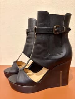 DIESEL BLACK GOLD 本革ウェッジソール サンダルブーツ 黒 39 DIESEL BLACK GOLD 本革ウェッジソール サンダルブーツ 黒 39 - メルカリ
