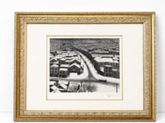 風間完　「雪の街」　銅版画　直筆サイン　真作　人気挿絵画家　菊池寛賞 美術品 風間完 「雪の街」 銅版画 直筆サイン 真作 人気挿絵画家 菊池寛賞