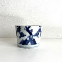 19世紀初頭　太白手　唐草文　猪口　骨董　古美術 ギャラリー安原 / ご売約 瀬戸 太白手 唐草文そば猪口