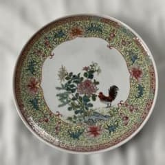 景徳鎮の磁器製鑑賞皿、鶏と菊花、手描き 景徳鎮の磁器製鑑賞皿、鶏と菊花、手描き - メルカリ