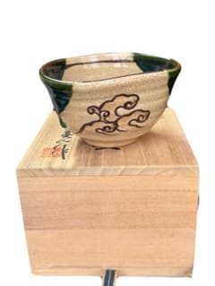 【希少・共箱付】三代 寺田美山作 織部茶碗 銘「波」 瀬戸焼 豊窯 茶道具 m49378198599_1.jpg?1771766324