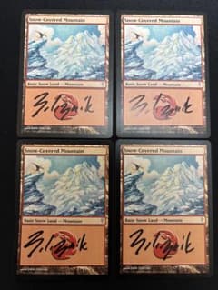 冠雪の山 4枚 サインド 英語版 冠雪の山 4枚 サインド 英語版 - メルカリ