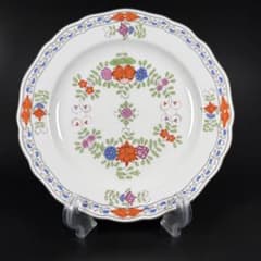 未使用 マイセン 多彩 柿右衛門写 インドの華 18cmプレート 1枚、1級品