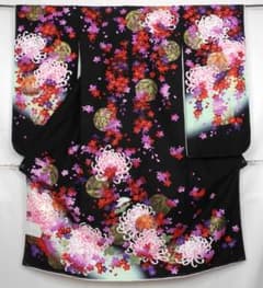 七五三 7歳用女の子高級着物◇黒色系 刺繍入り 乱菊◇h1078 - メルカリ