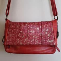 ★クロコダイル★ショルダーバッグ★百貨店購入品★赤★美品★のサムネイル